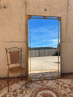 Extra Large Floor or Mantle Mirror with Gold Frame