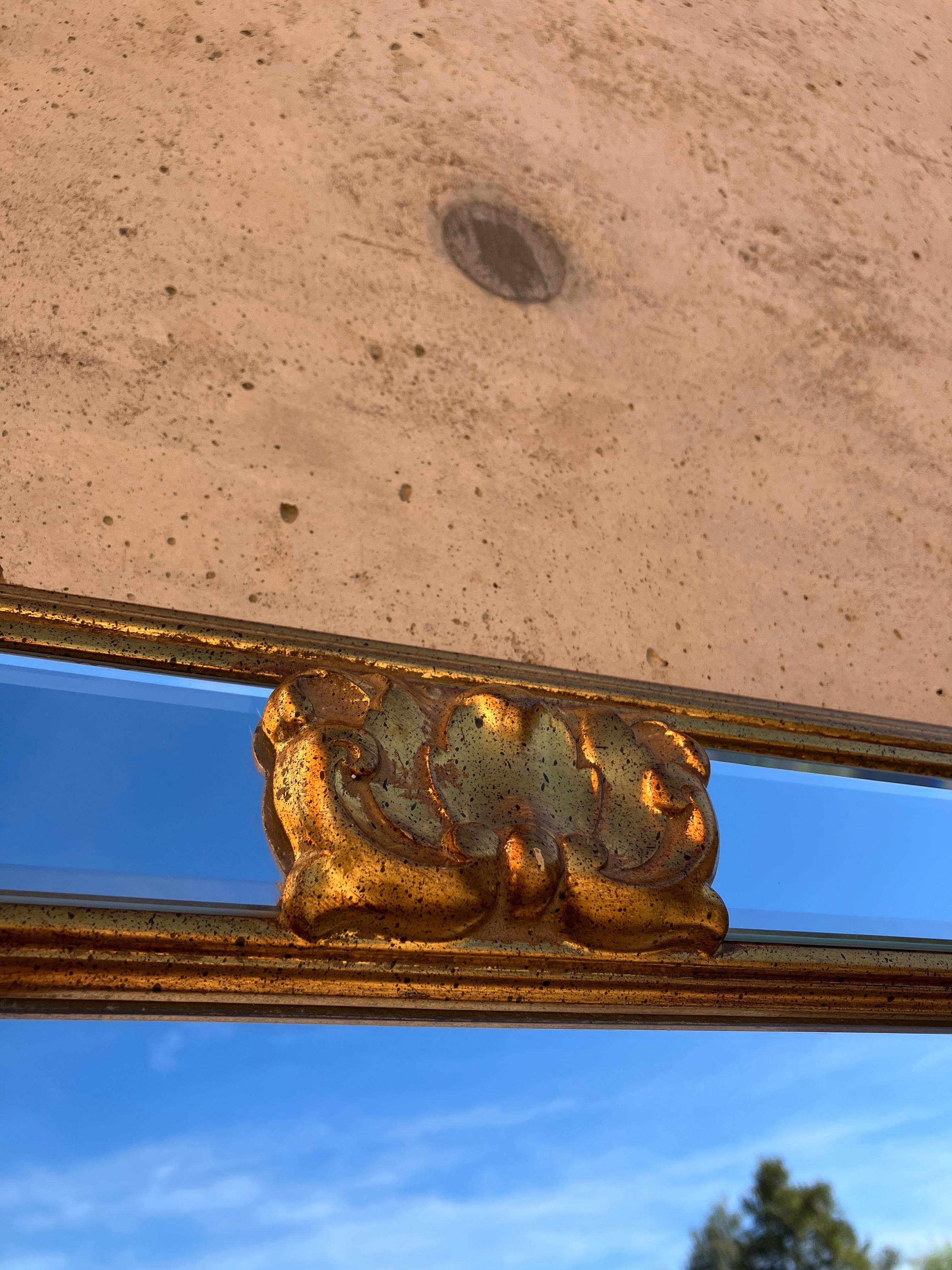Extra Large Floor or Mantle Mirror with Gold Frame 1