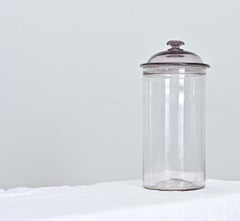 Très grand bocal à confiserie français du XIXe siècle en verre solarisé