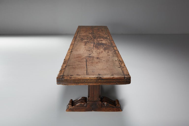 Antique Extra Large French Dining Table, Craftsman 19th Century For