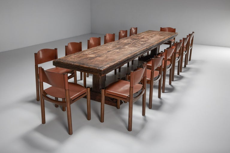 Antique Extra Large French Dining Table, Craftsman 19th Century For