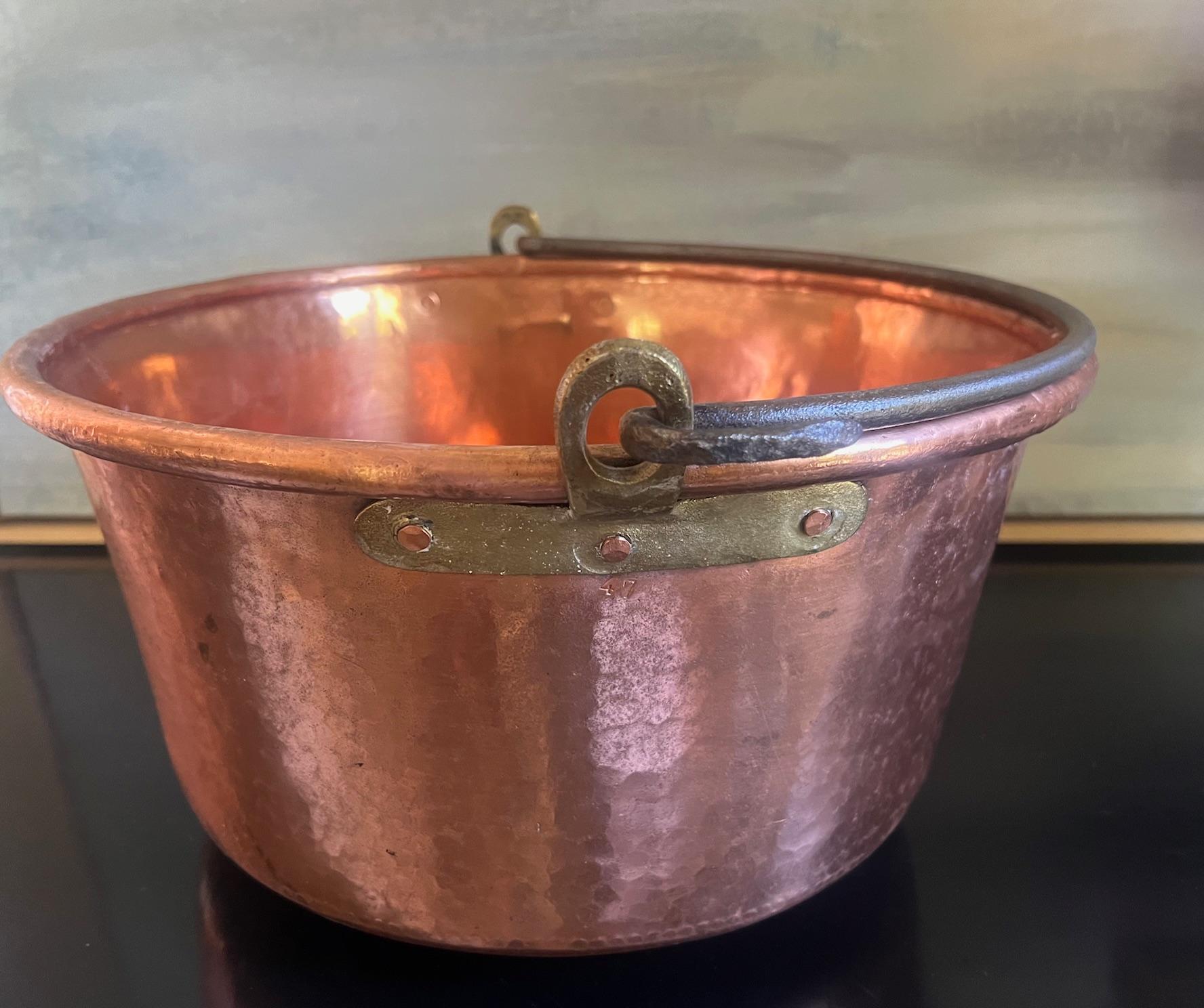Extra Large French Copper Cauldron With Iron Handle, C. 19th Century 6