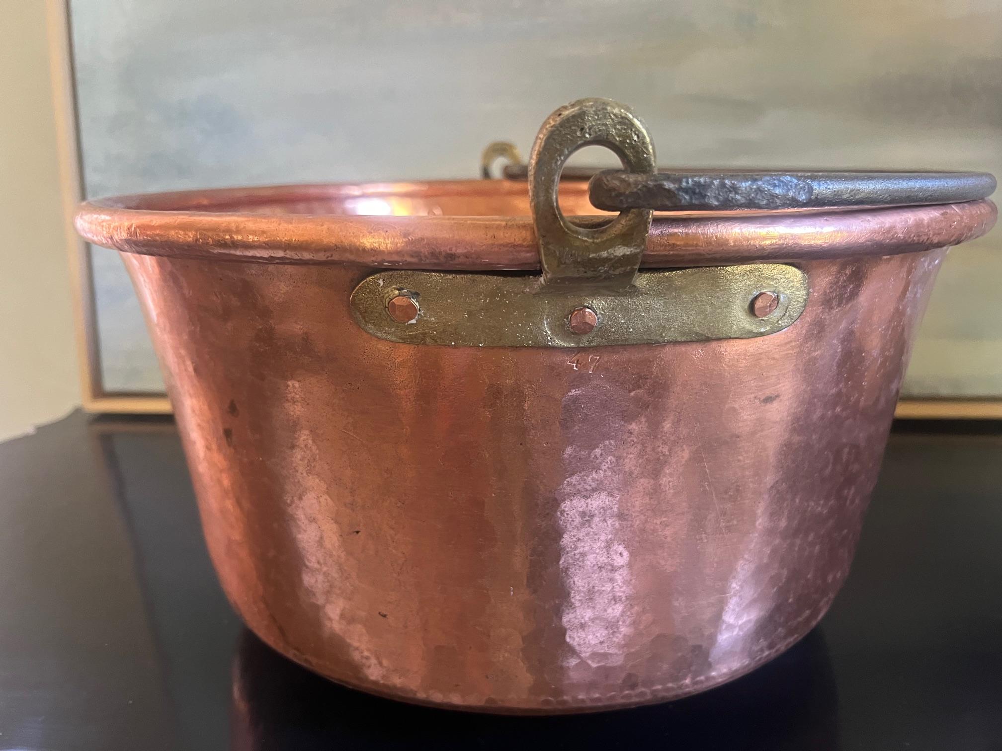Extra Large French Copper Cauldron With Iron Handle, C. 19th Century 7