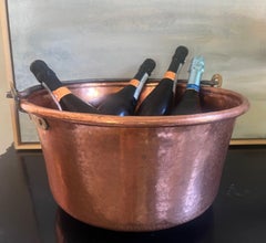 Extra Large French Copper Cauldron With Iron Handle, C. 19th Century
