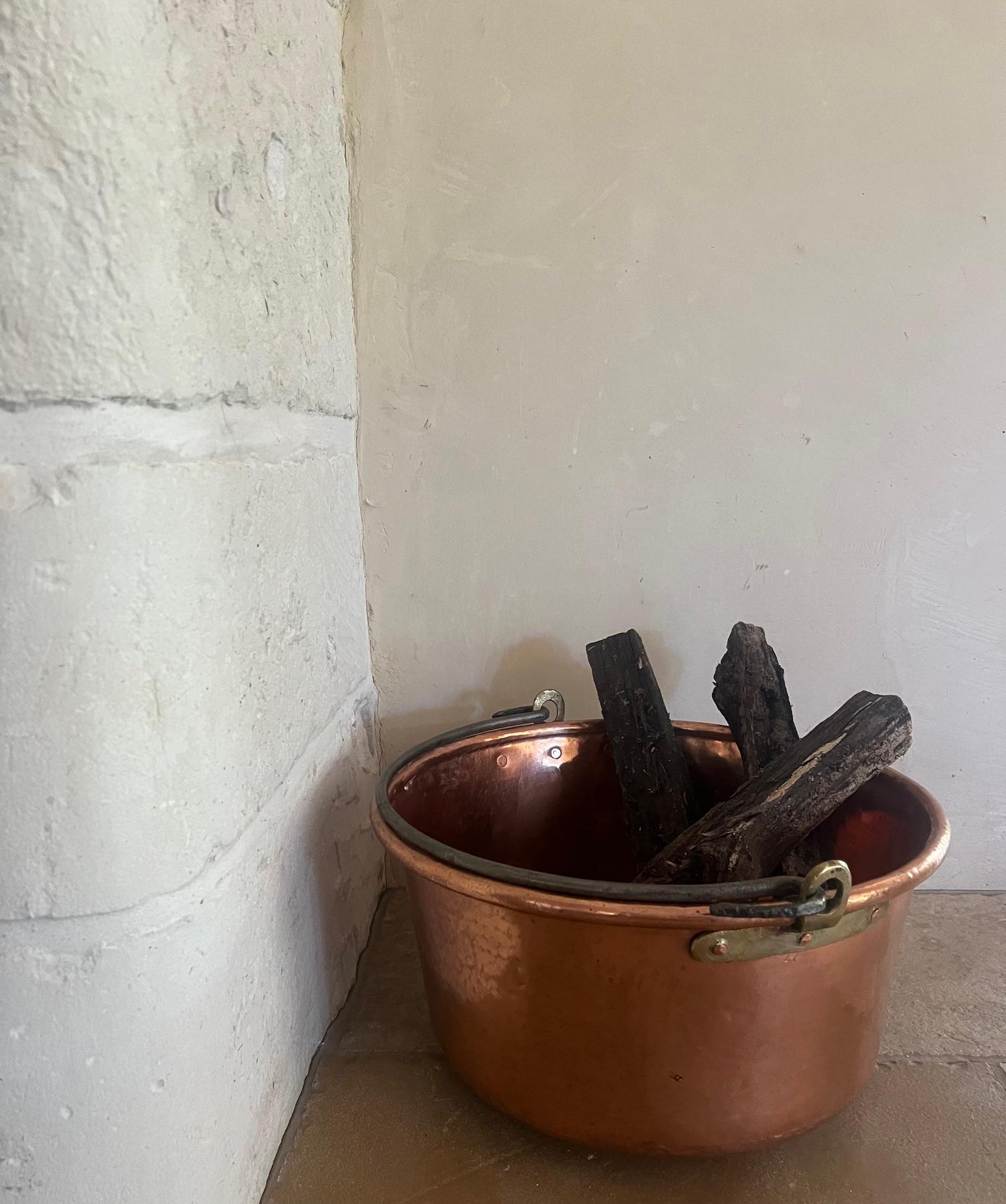 Extra Large French Copper Cauldron With Iron Handle, C. 19th Century 2