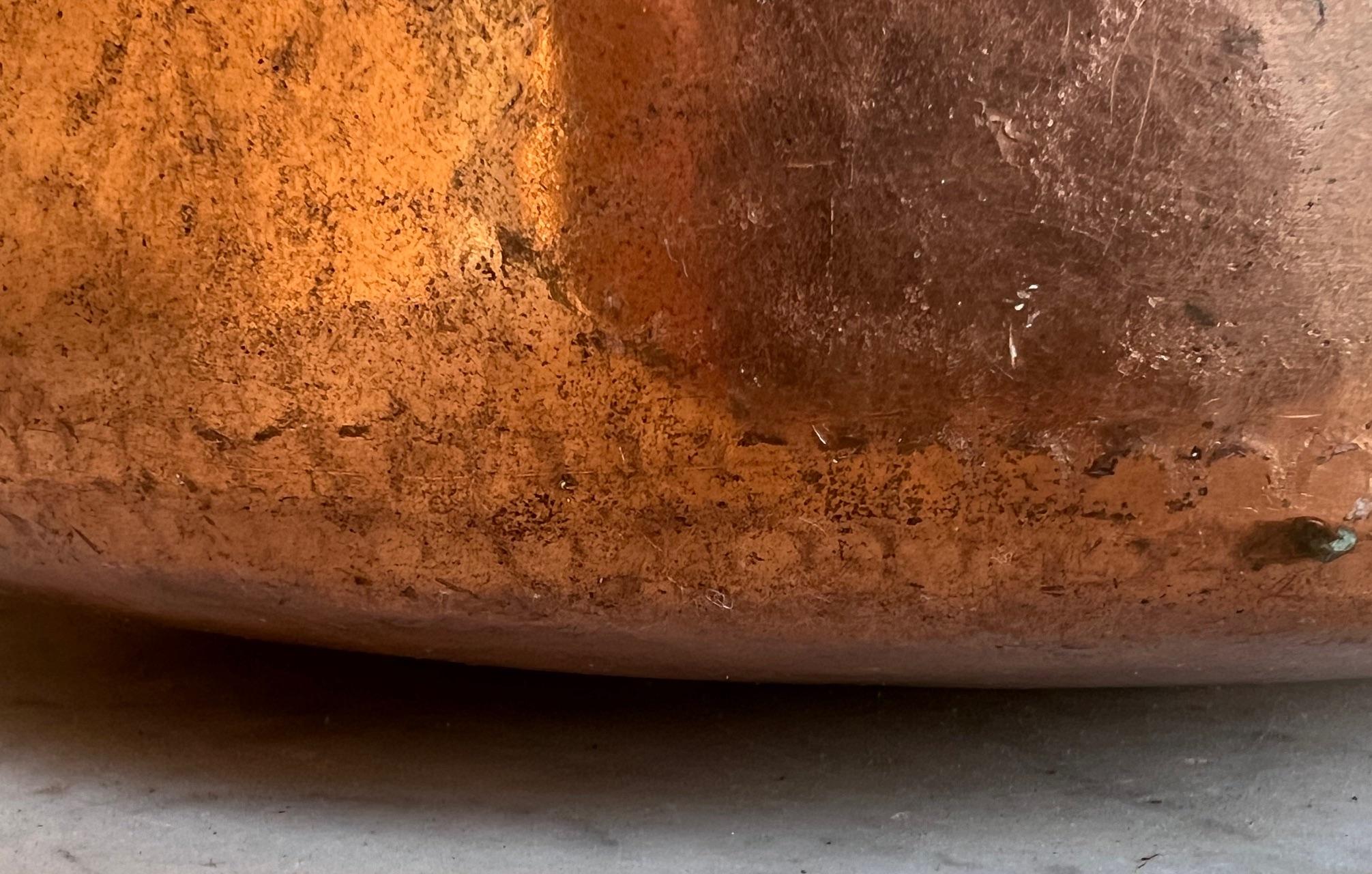 Extra Large French Copper Cauldron With Iron Handle, C. 19th Century 5