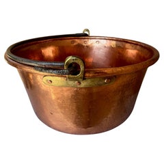 Extra Large French Copper Cauldron With Iron Handle, C. 19th Century
