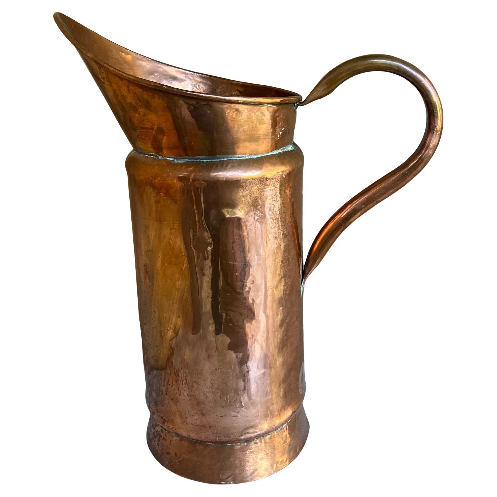 French Provincial Extra Large French Copper Pitcher, c. 1930's For Sale