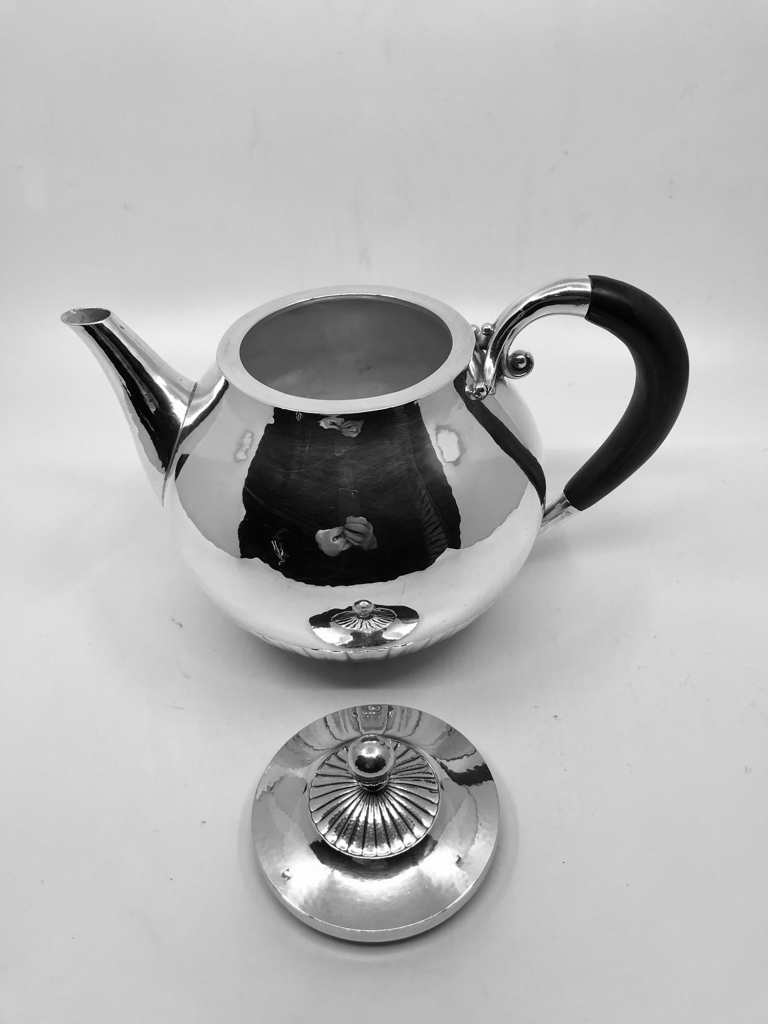 Danish Extra Large Georg Jensen “Cosmos” Teapot 45C by Johan Rohde