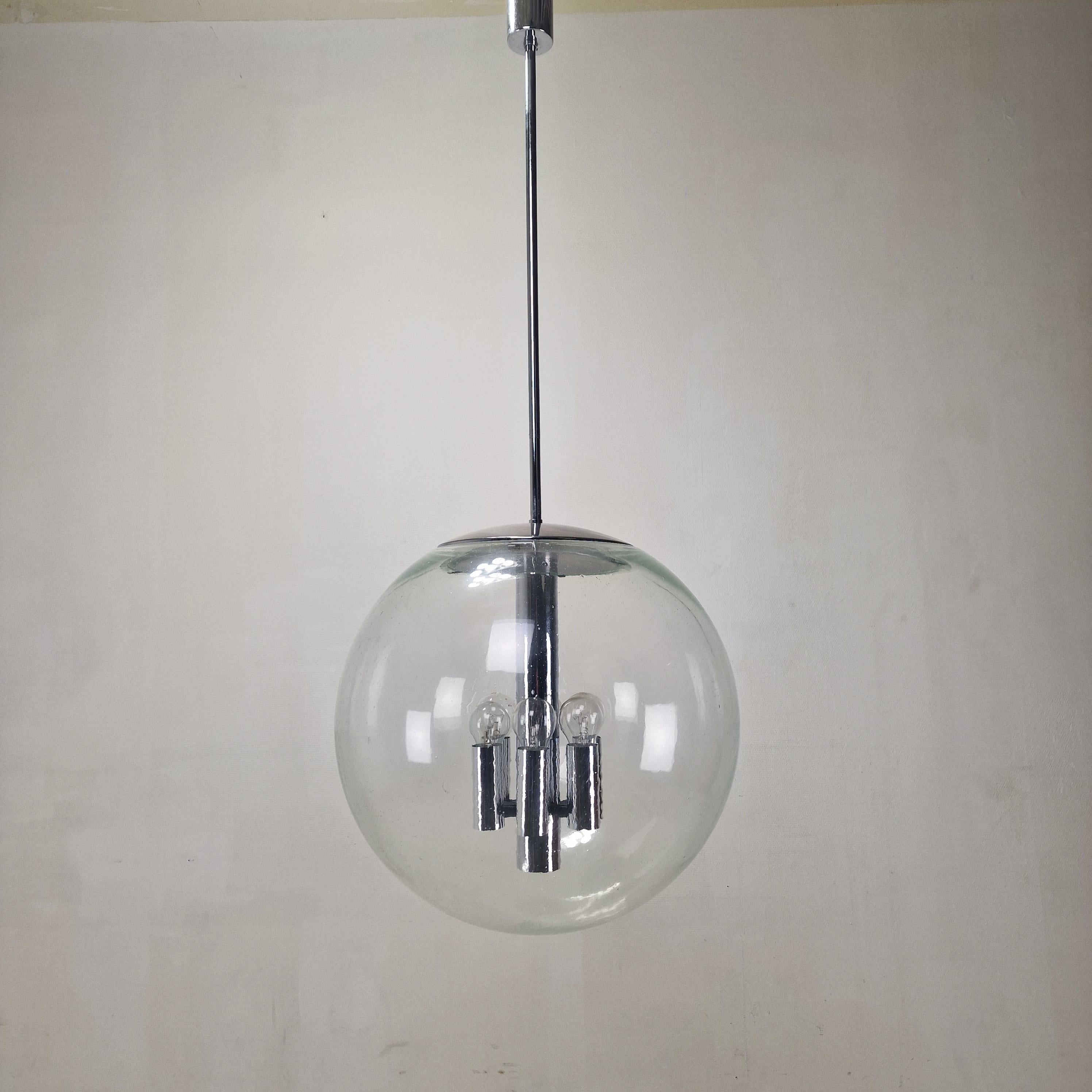 Mid-Century Modern Extra Large Glashútte Limburg Pendant Light with Extension Rods For Sale