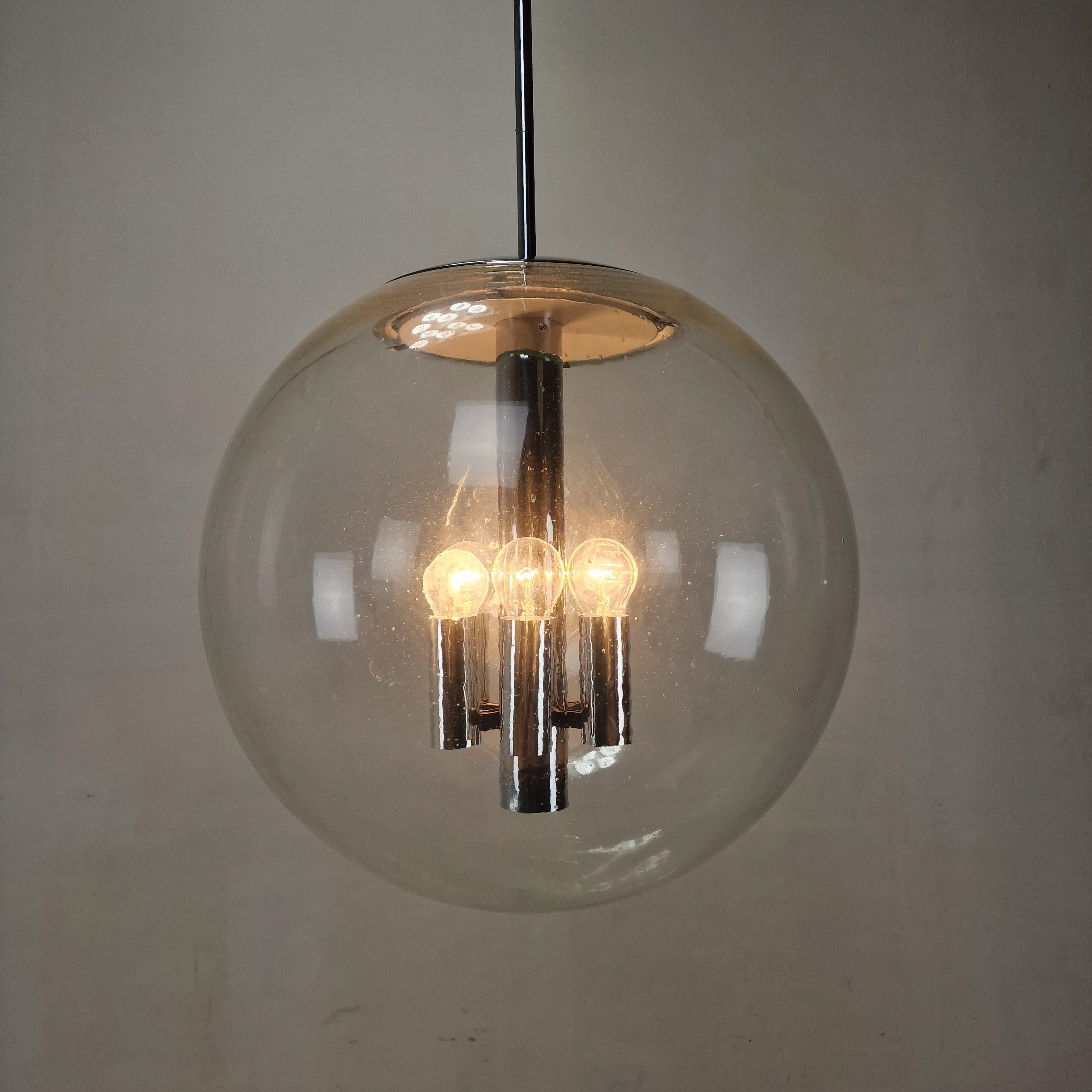 Extra Large Glashútte Limburg Pendant Light with Extension Rods In Good Condition For Sale In Oud Beijerland, NL