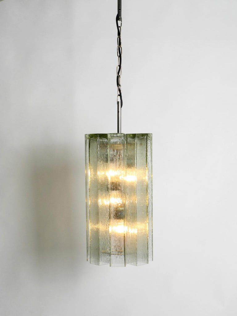 Extra Large Glass Pendant Lamp by Doria MidCentury Modern Brutalist
