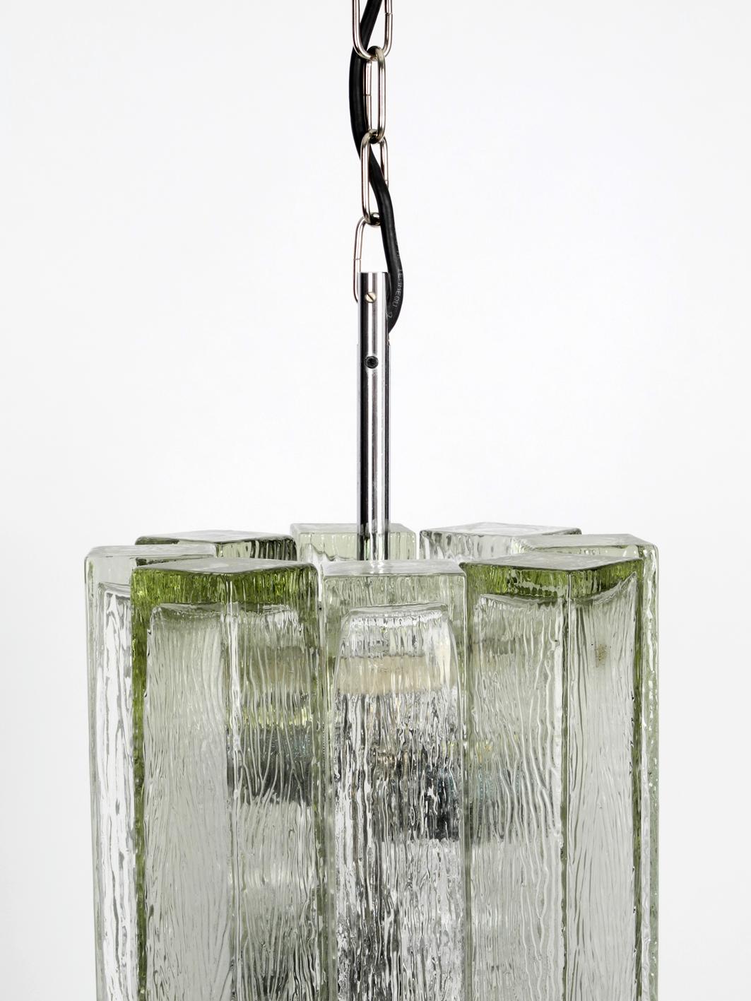 Mid-20th Century Extra Large Glass Pendant Lamp by Doria Mid-Century Modern Brutalist Design For Sale