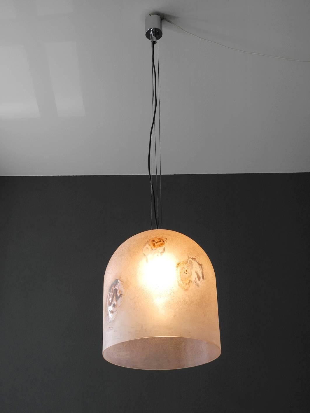 Mid-Century Modern Extra Large Glass Pendant Lamp 