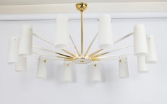 Araña de cristal extragrande, estilo Stilnovo, años 50