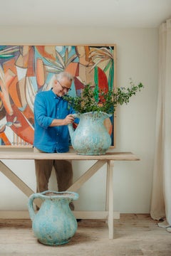 extra large glazed terra cotta vase