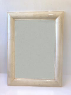 Extra Large Goatskin Beveled Mirror by Karl Springer