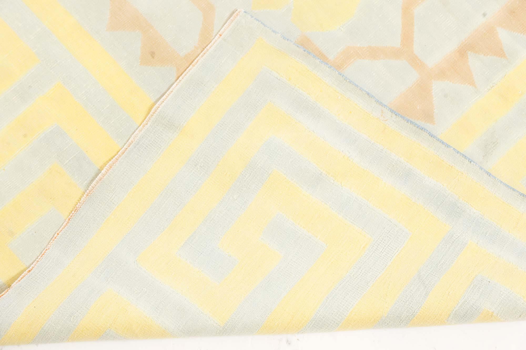Doris Leslie Blau Extra Large Vintage Indian Dhurrie Rug with Geometric Allover For Sale 2
