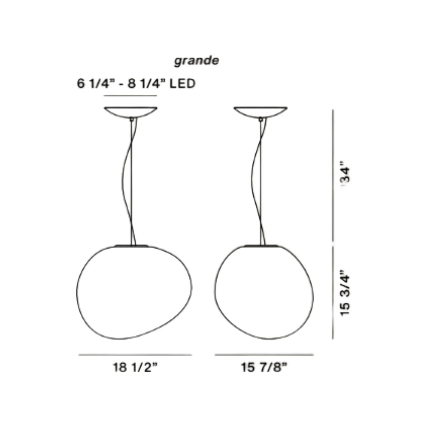 Extragroße mundgeblasene Glasanhänger „Gregg“ aus Glas für Foscarini im Angebot 1