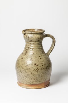 Jarra extragrande de cerámica de gres gris de Pierre Digan La Borne circa 1970
