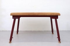 Mid-Century Extra Large Leather Gym Mat with Extendable Legs