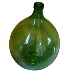 Extra-Large Hand Blown Glass Balloon Demijohn Green