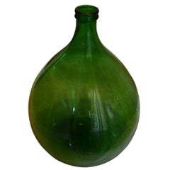 Extra-Large Hand Blown Glass Balloon Demijohn Rich Green