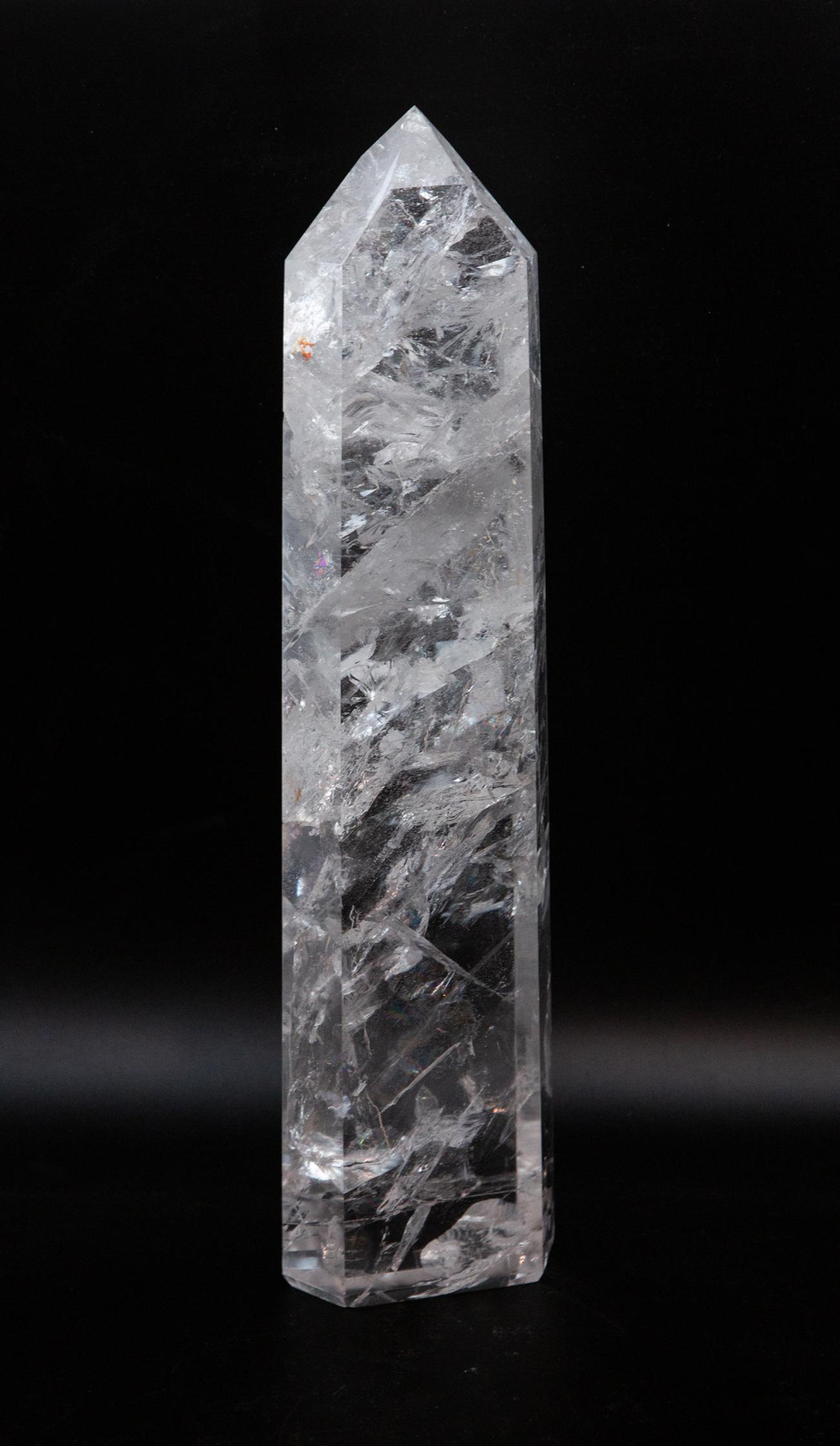 Hand-Carved Extra Large Hand Carved Rock Crystal Point For Sale