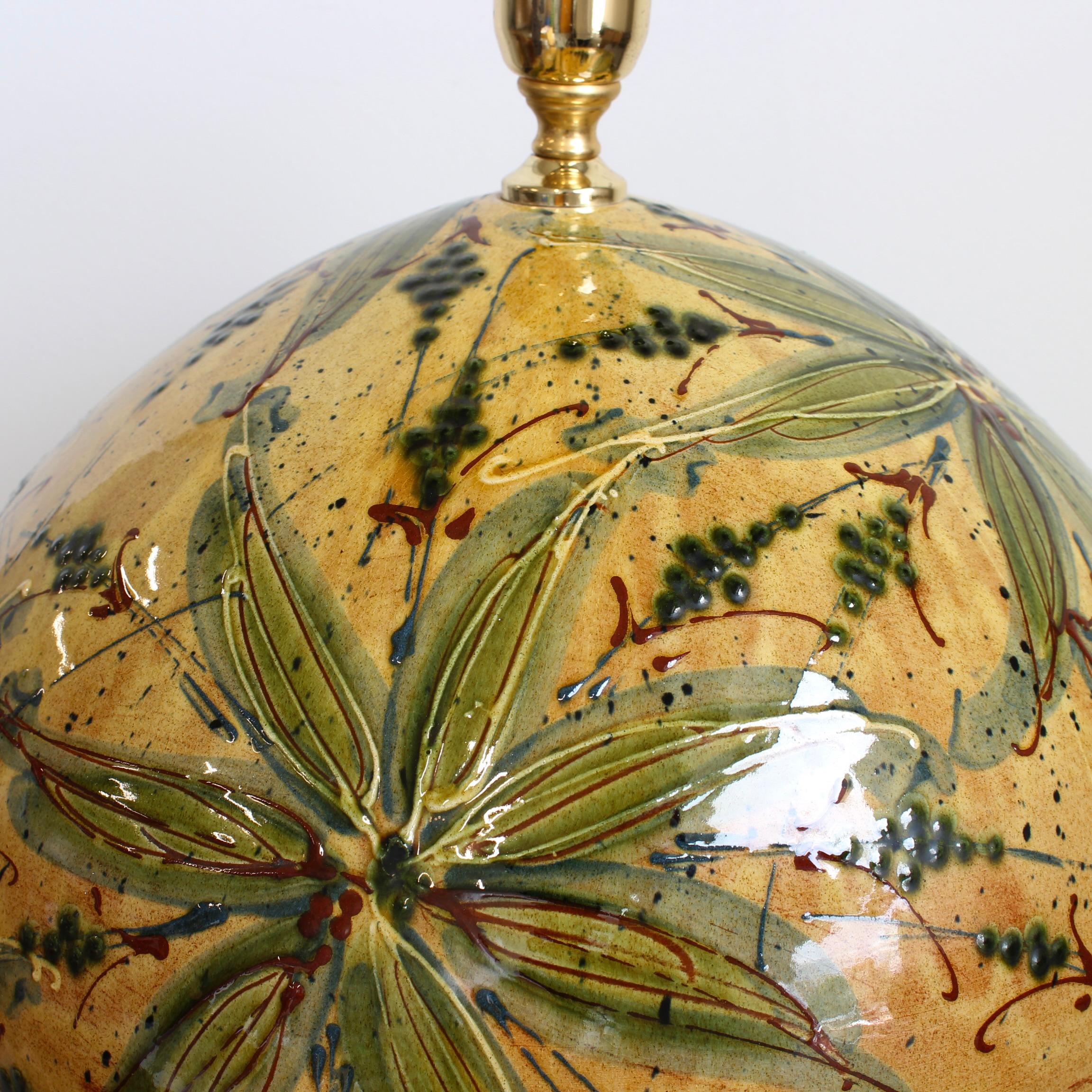 Très grande lampe de table en céramique émaillée à la main (vers 1980) en vente 7