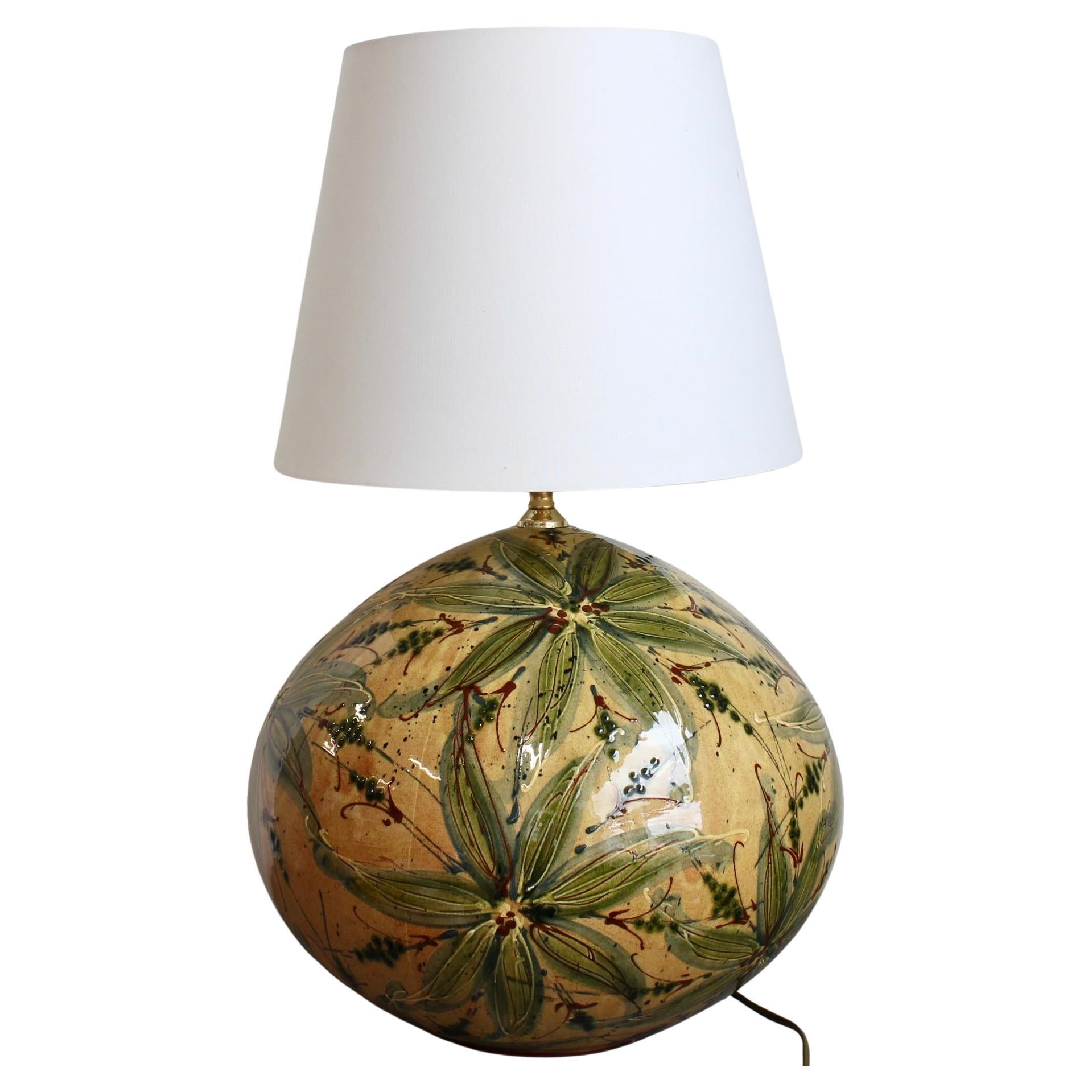 Très grande lampe de table en céramique émaillée à la main (vers 1980) en vente 11