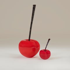 Extra large handblown glass cherries by Curio