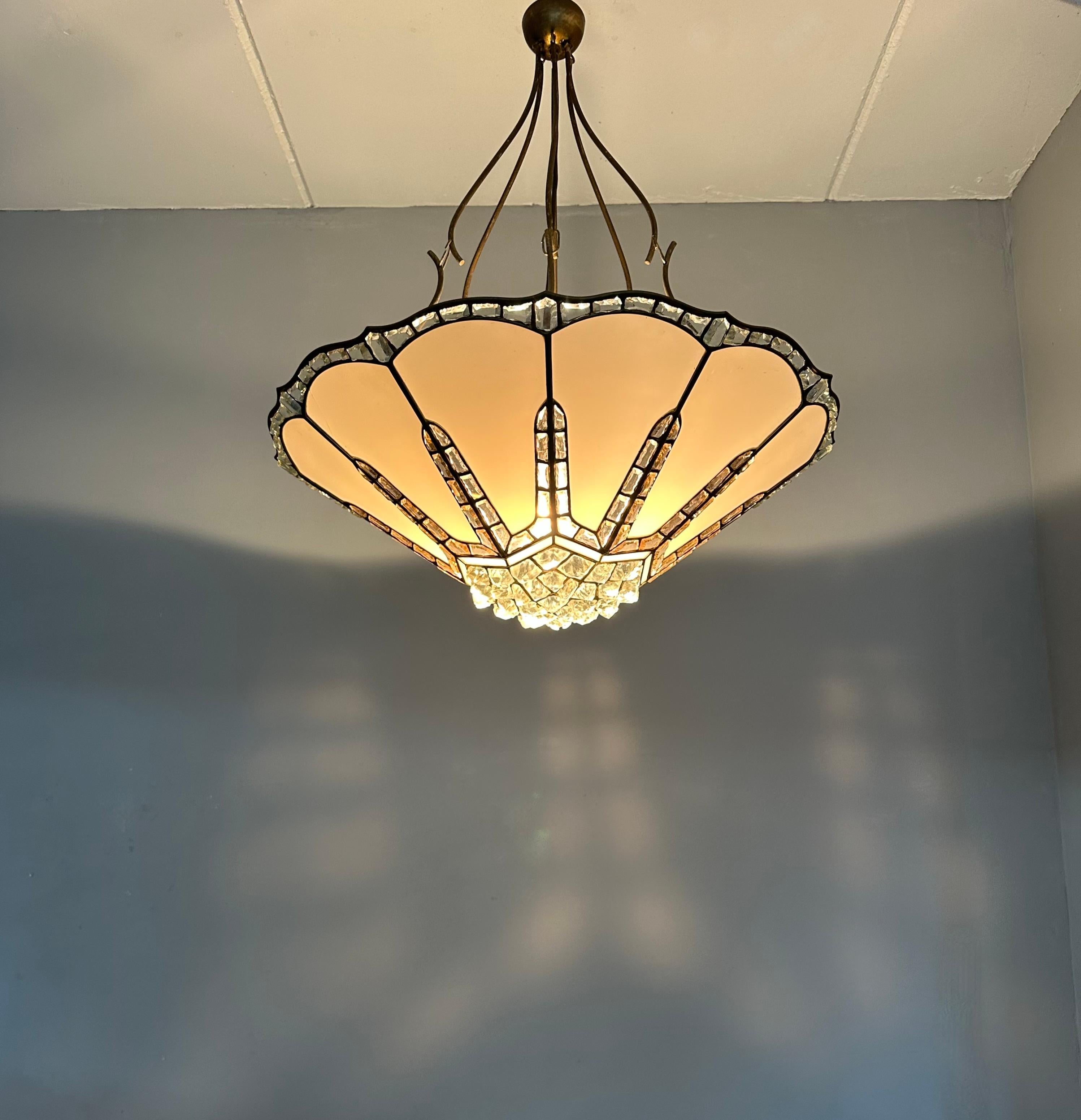 Ciondolo extra large fatto a mano in vetro opalino antico e vetro grosso di design Tiffany in vendita 6
