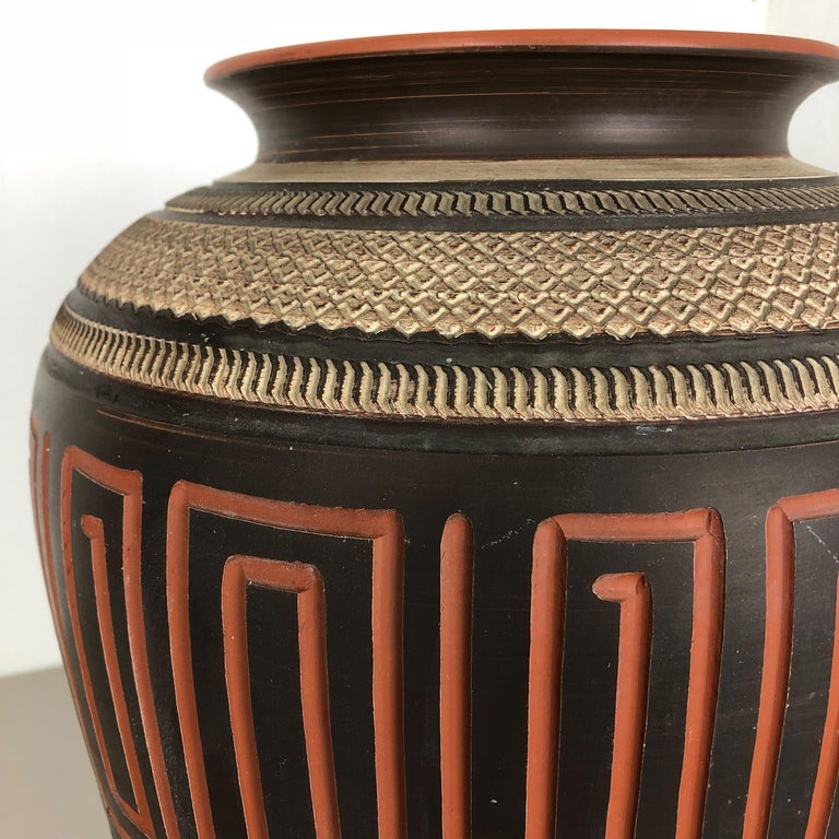Extra Large Handmade Ceramic Pottery Floor Vase "Korinth", Germany, 1960s at 1stDibs