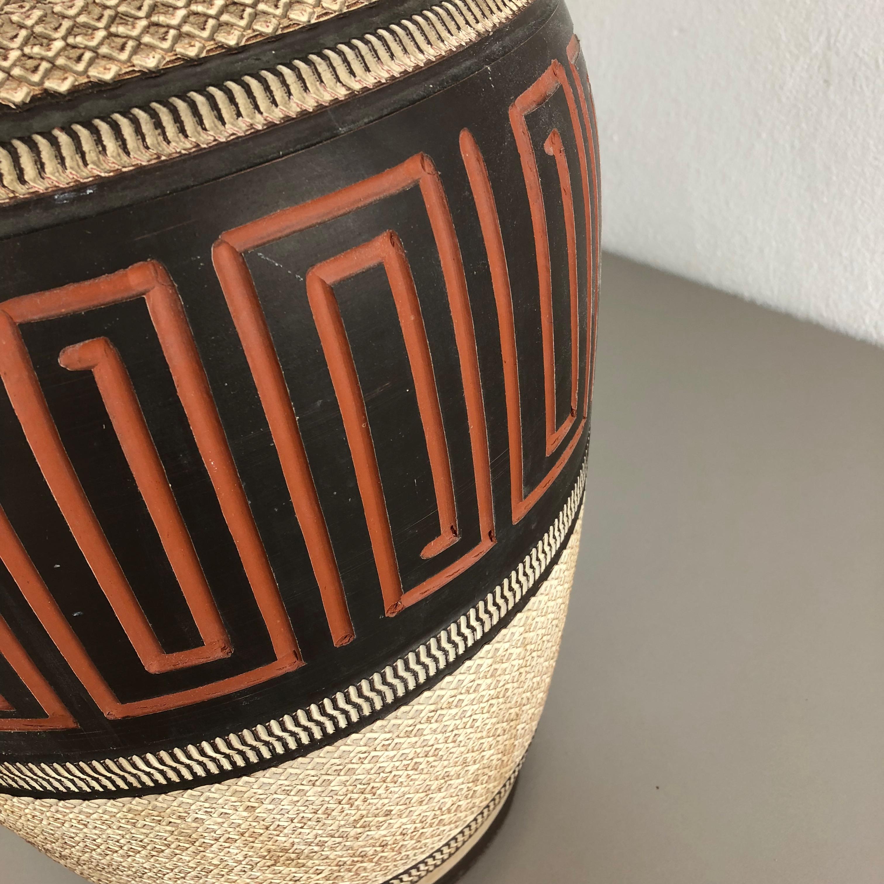 Mid-Century Modern Extra Large Handmade Ceramic Pottery Floor Vase 