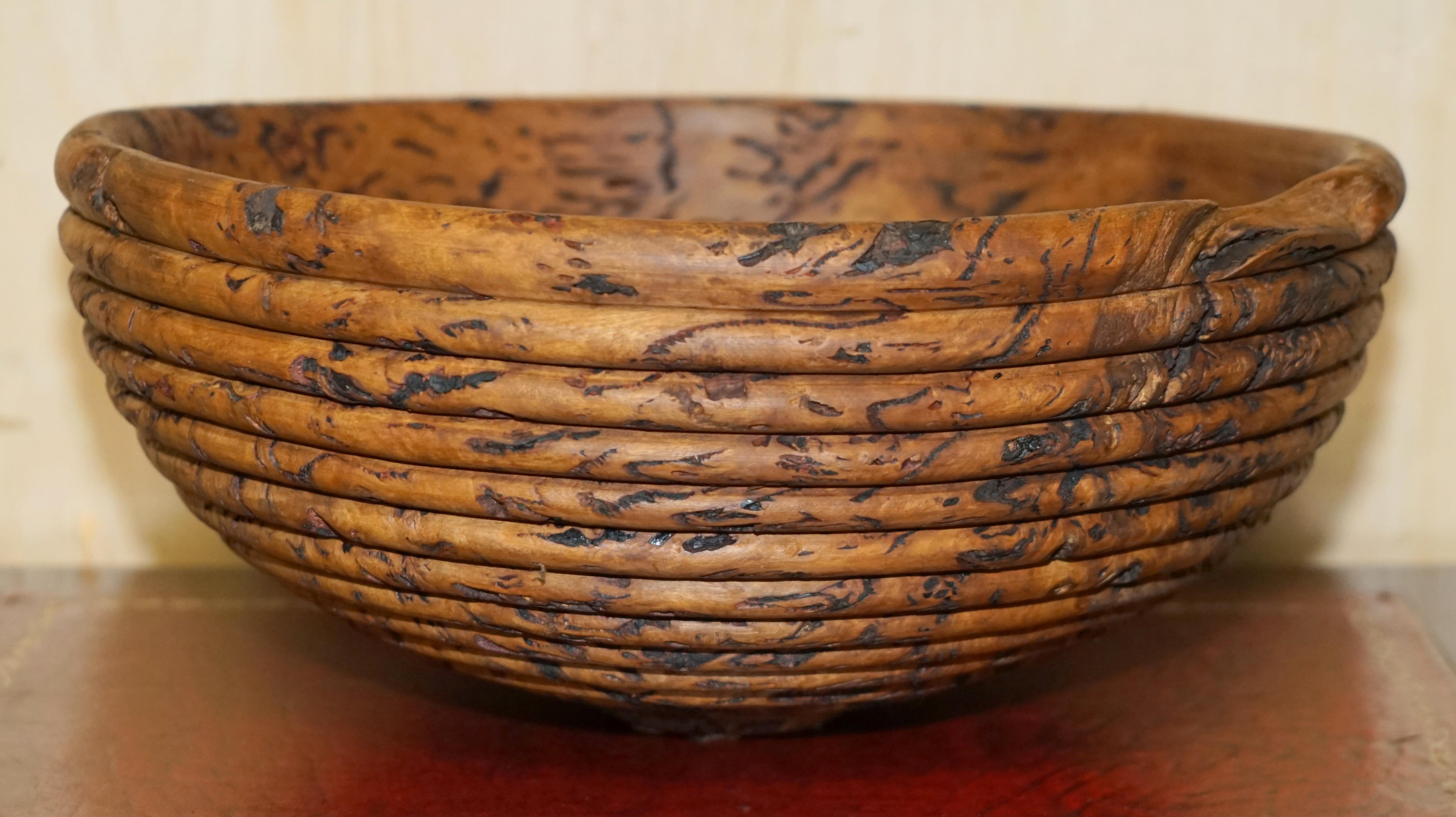 EXTRA LARGE HEAVILY BURRED EUCALYPTUS BOWL SIGNED B MOSS FOR FRUiT ETC MUST SEE For Sale 5