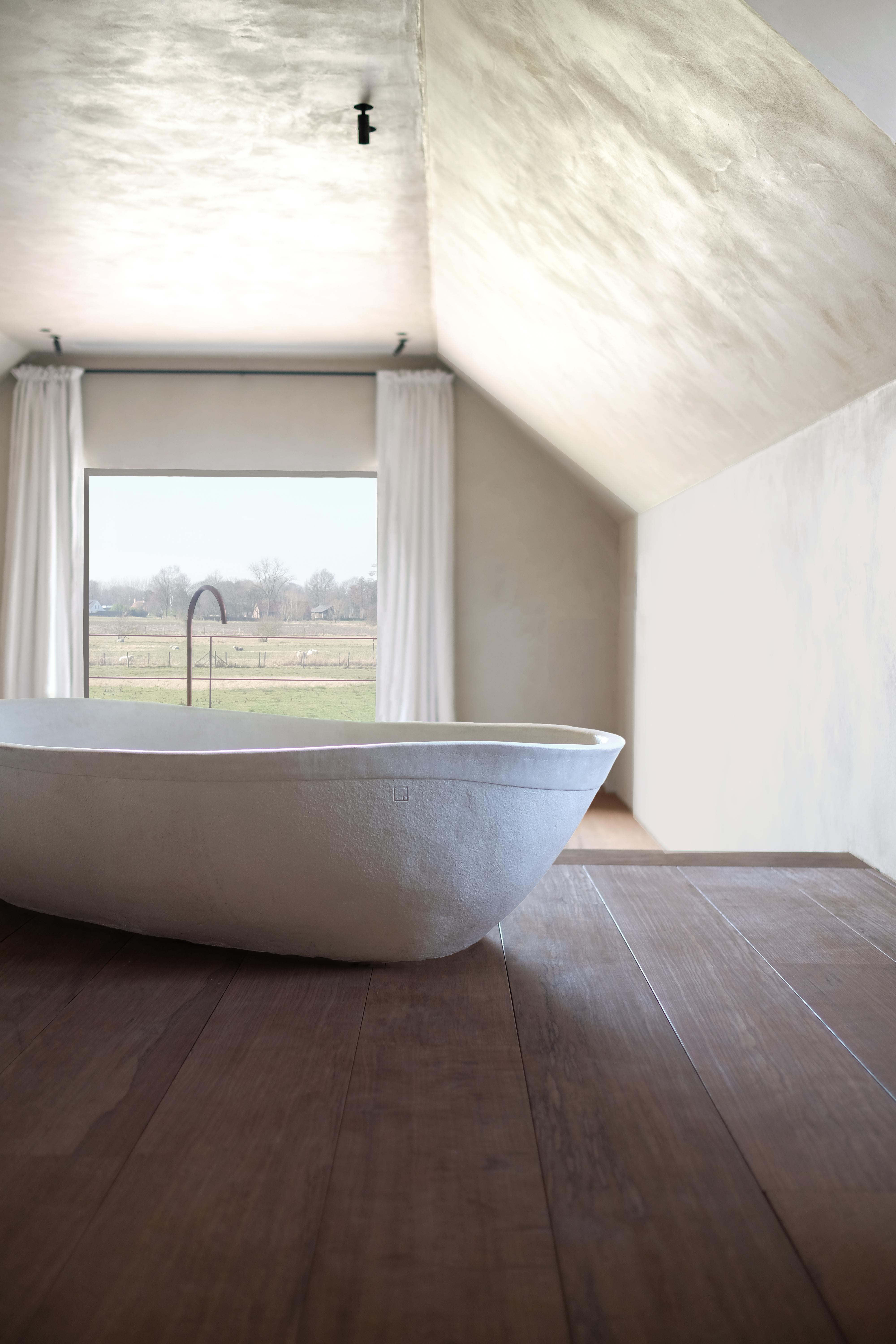 Belgian Extra Large High Clay Bathtub by Studio Loho For Sale