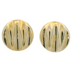 Extra Large Hollow Round Earrings 14-Karat Yellow Gold In Stock