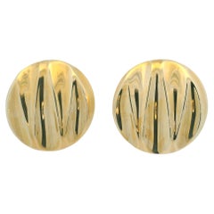 Extra Large Hollow Round Earrings 14-Karat Yellow Gold In Stock