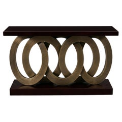 Extra Large Hollywood Regency Style High-Gloss Lacquer Console Table