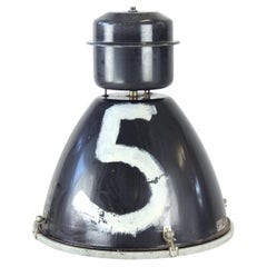 Luci a sospensione industriali smaltate extra large di Elektrosvit, Cecoslovacchia 1950