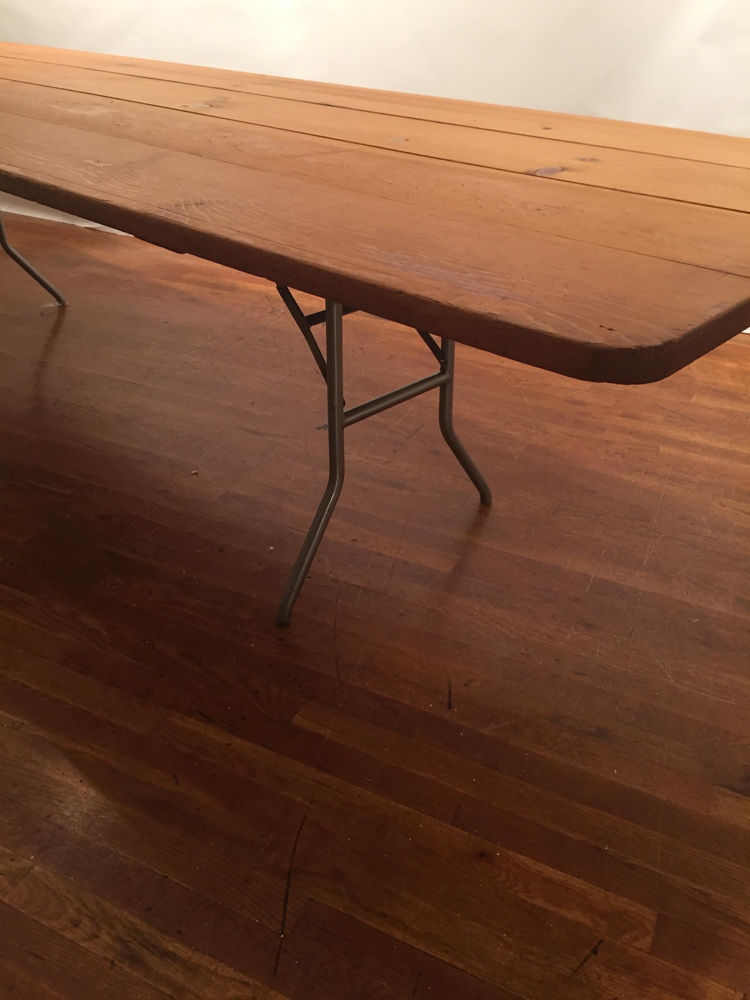 Extra Large Industrial Farm/ Conference Table Folding Steel Base 3