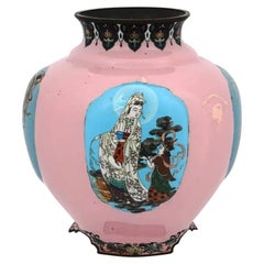 Extra Large Japanese Gonda Cloisonne Enamel Vase