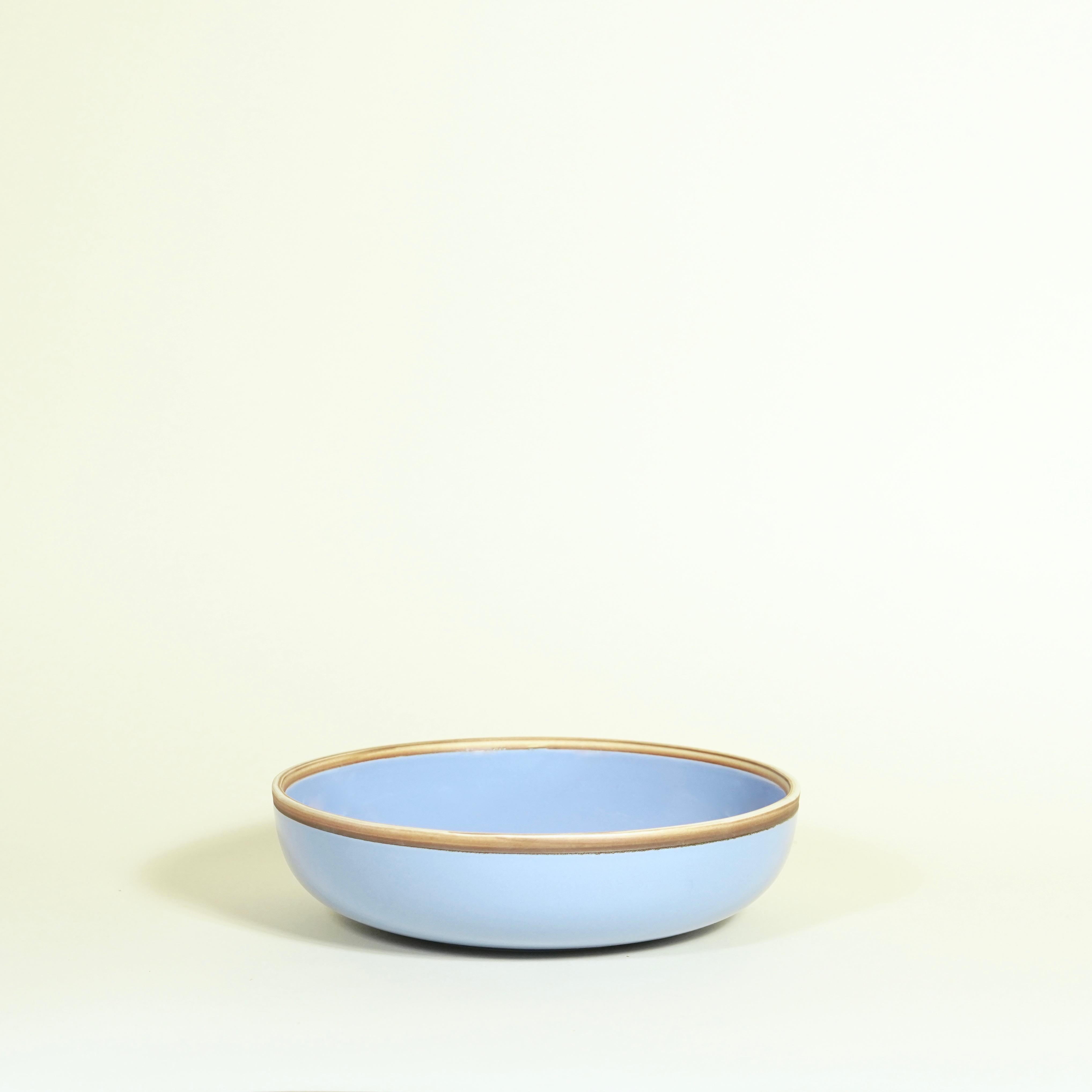 Chinese Extra Large Lavender Glazed Porcelain Hermit Bowl with Rustic Rim