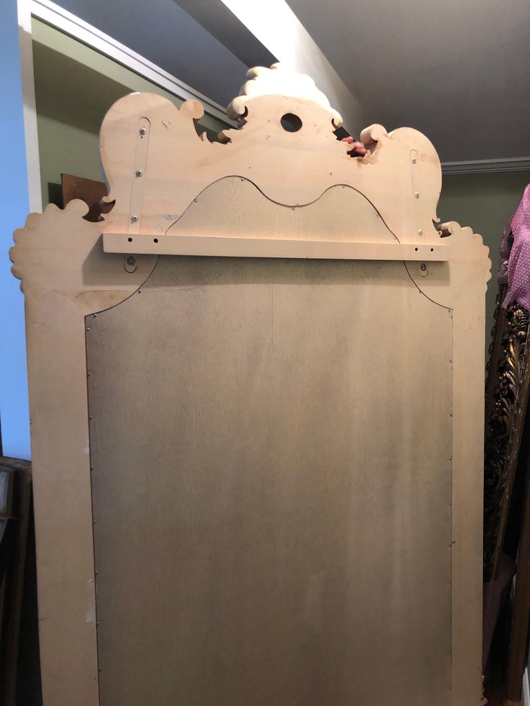 8 ft. Tall Hollywood Regency Style Leaning or Wall Mount Mirror at