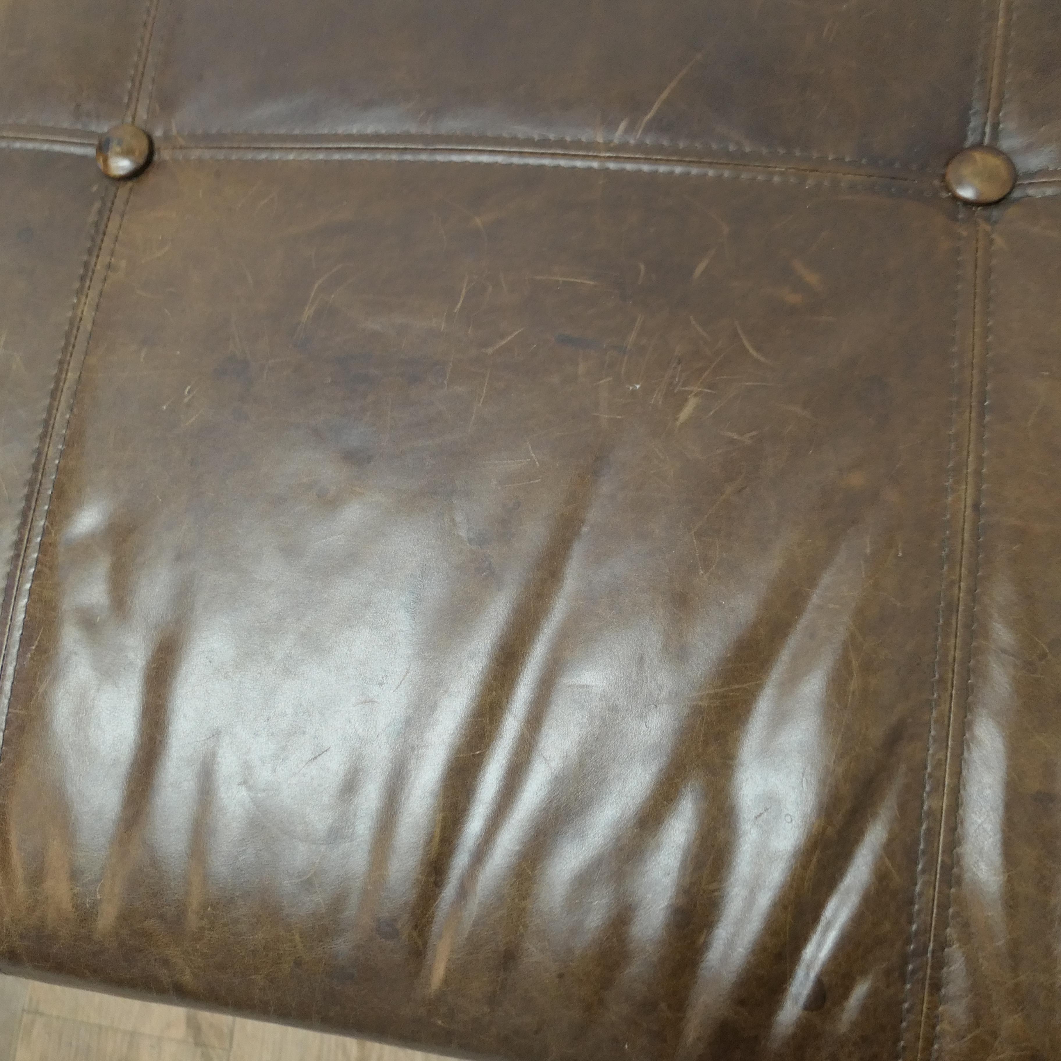 Extra Large Leather Chesterfield Ottoman Seat or Centre Coffee Table   This is a For Sale 5