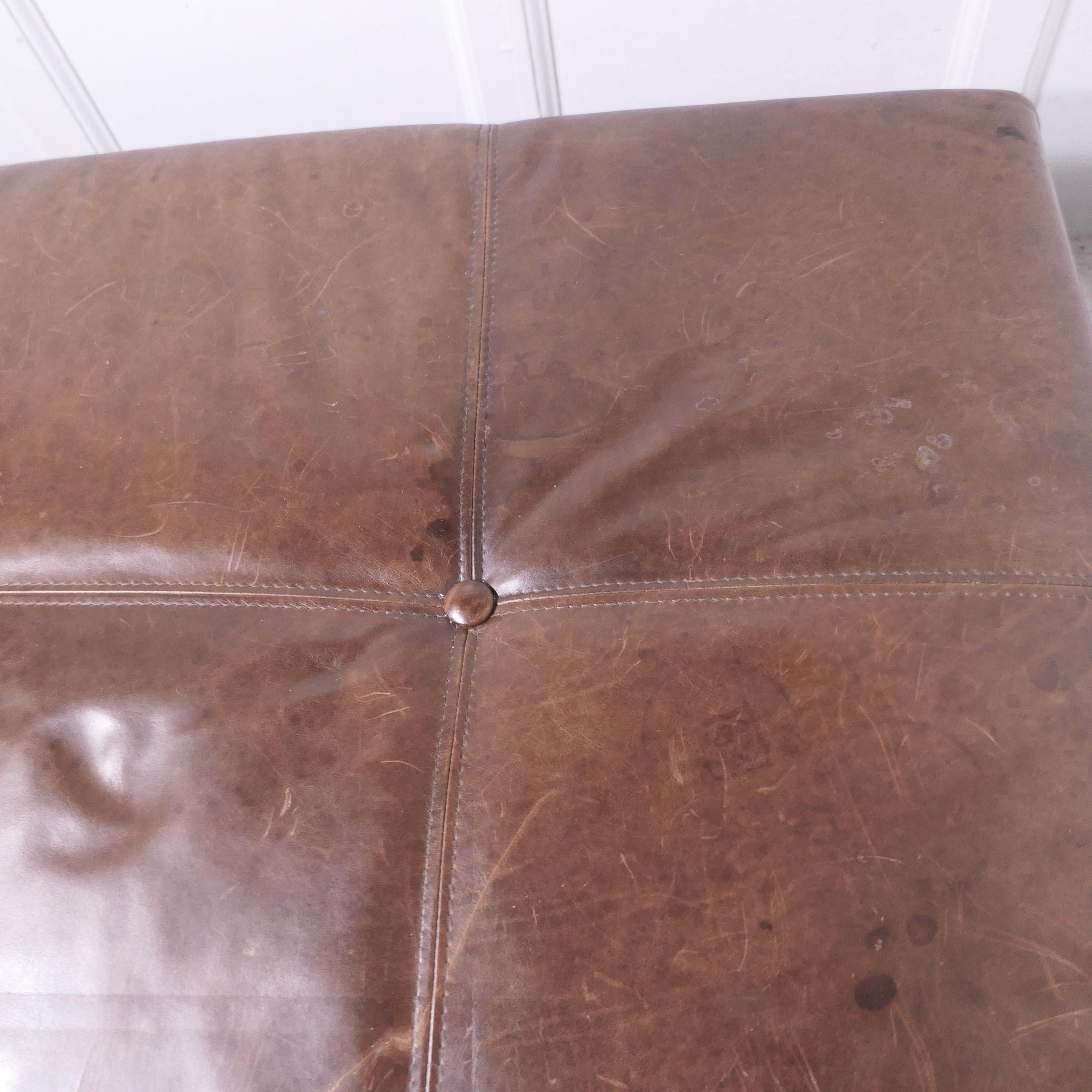 Extra Large Leather Chesterfield Ottoman Seat or Centre Coffee Table   This is a For Sale 1