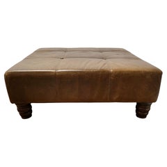 Used Extra Large Leather Chesterfield Ottoman Seat or Centre Coffee Table   This is a