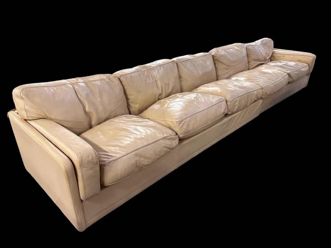 Space Age extra large leather sofa by Poltrona Frau  For Sale