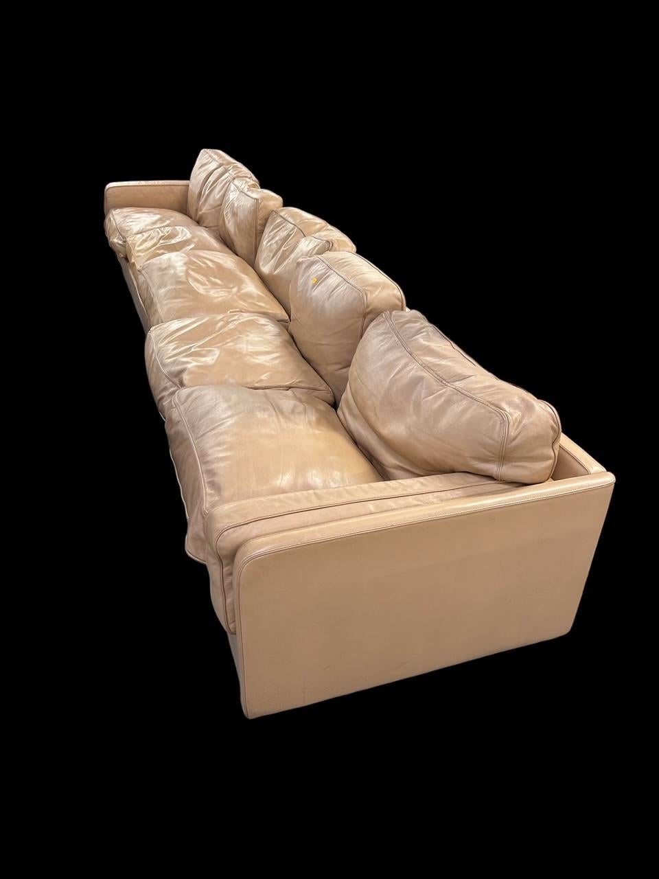 Italian extra large leather sofa by Poltrona Frau  For Sale