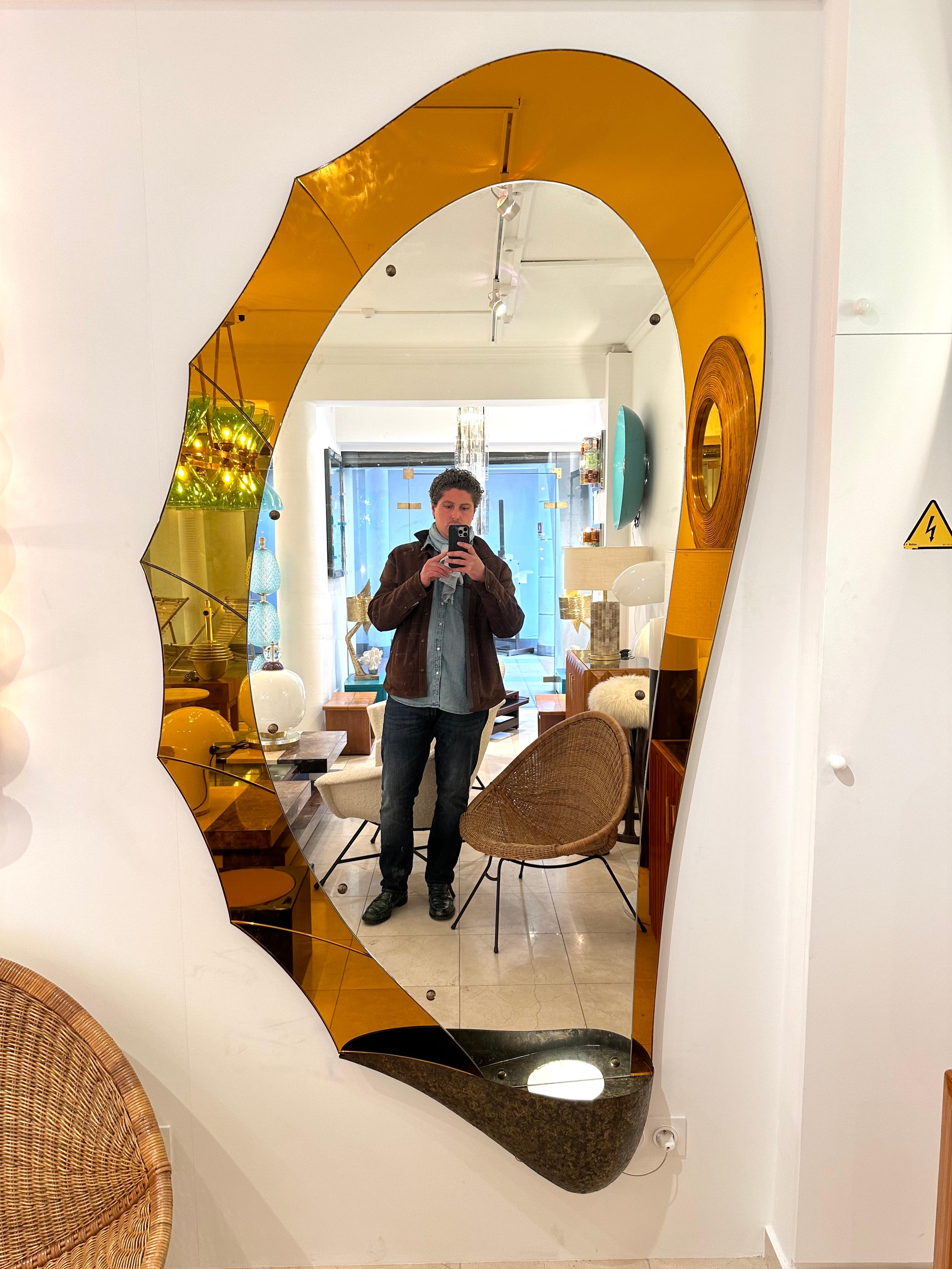 amber glass mirror